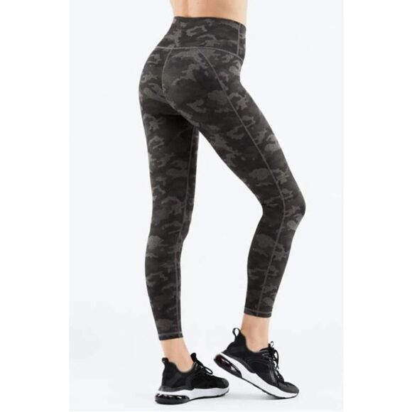 Fabletics Define PowerHold High-Waisted 7/8 Workout Leggings Charcoal Camo - Picture 2 of 8
